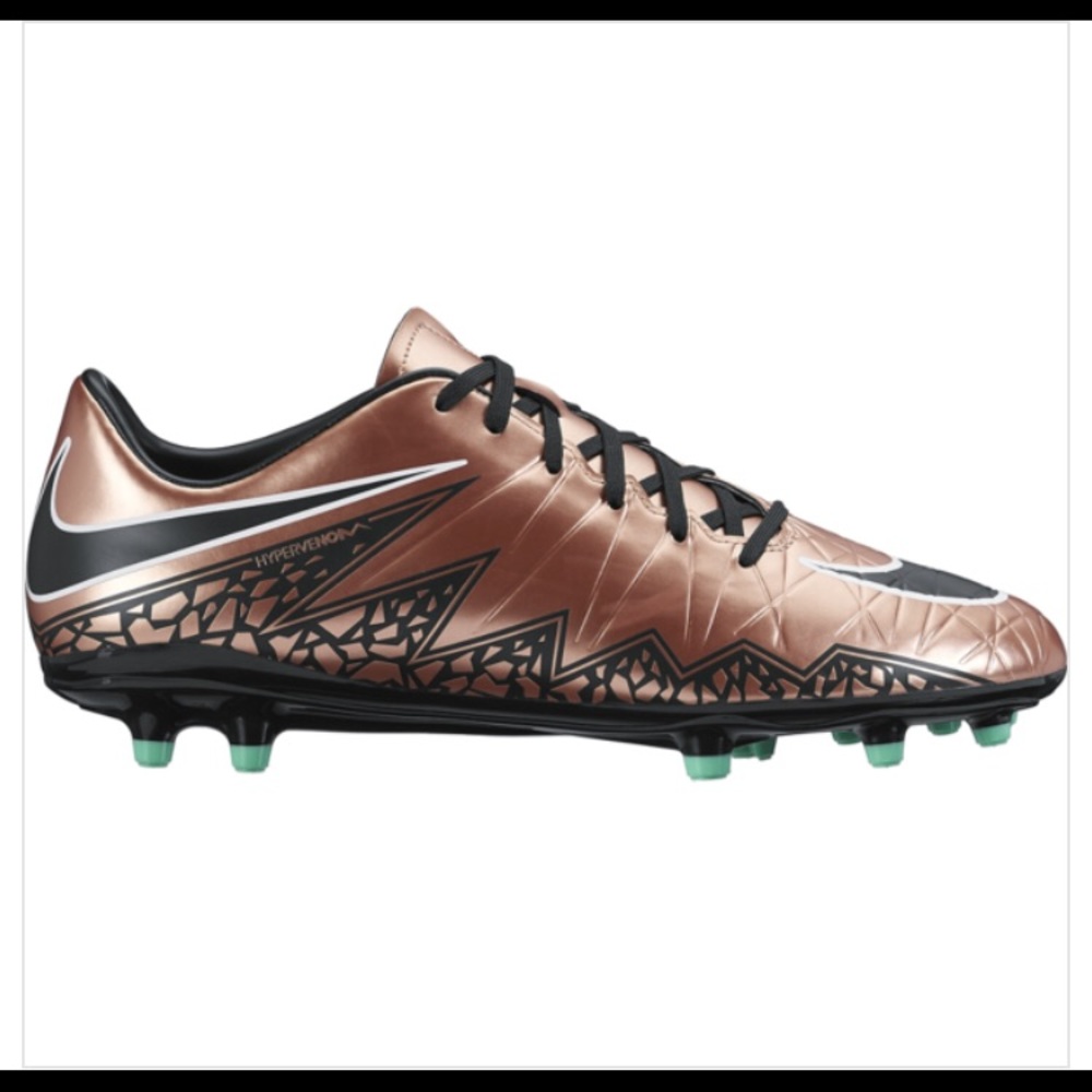 Nike Hyper-venom Bronze and Teal Soccer Cleats